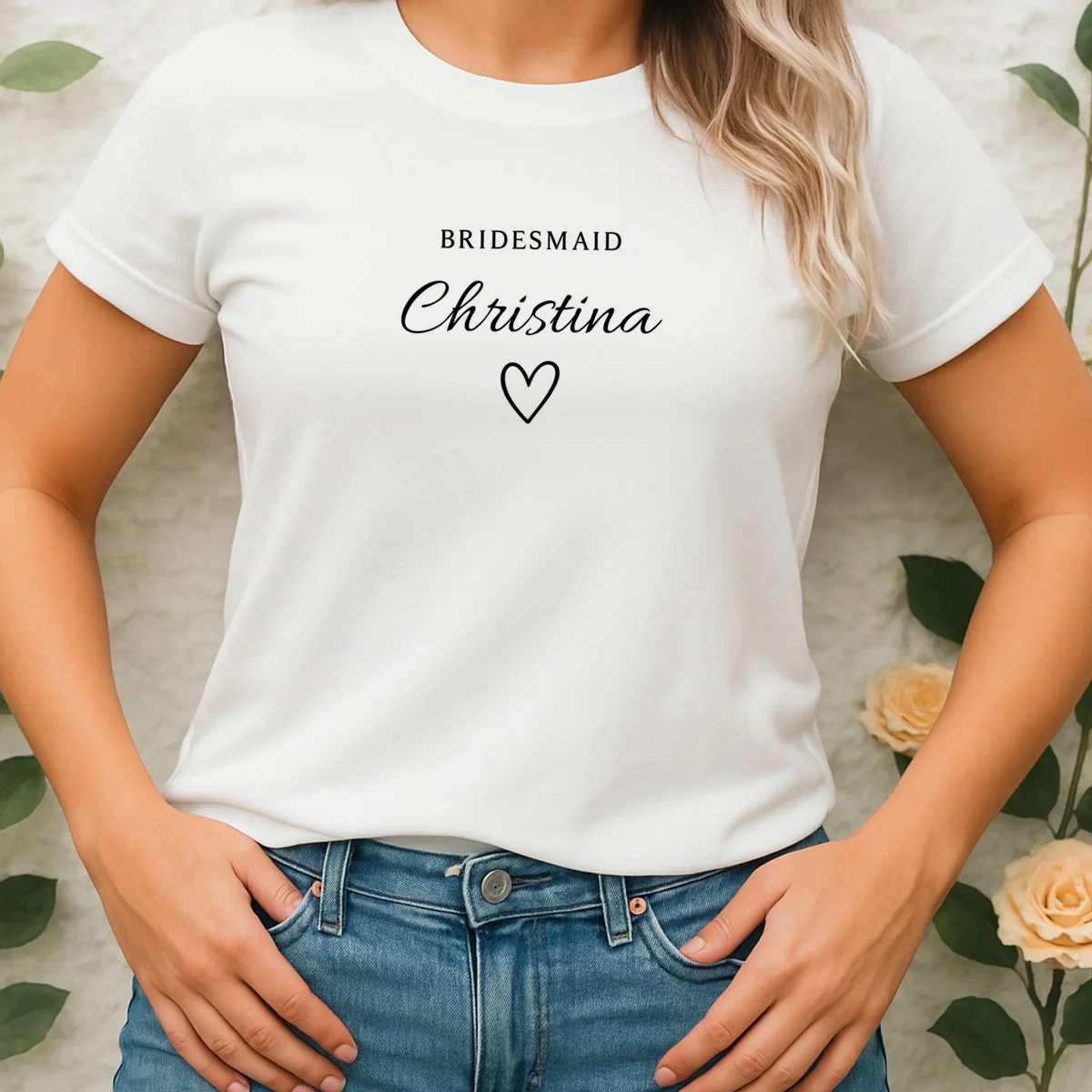 Custom Name Bridesmaids Gift Women's T-Shirt - Front 1