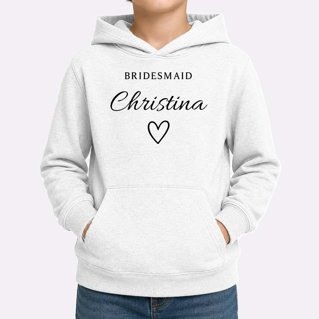 Custom Name Bridesmaids Gift Kids Hoodie - Front 1