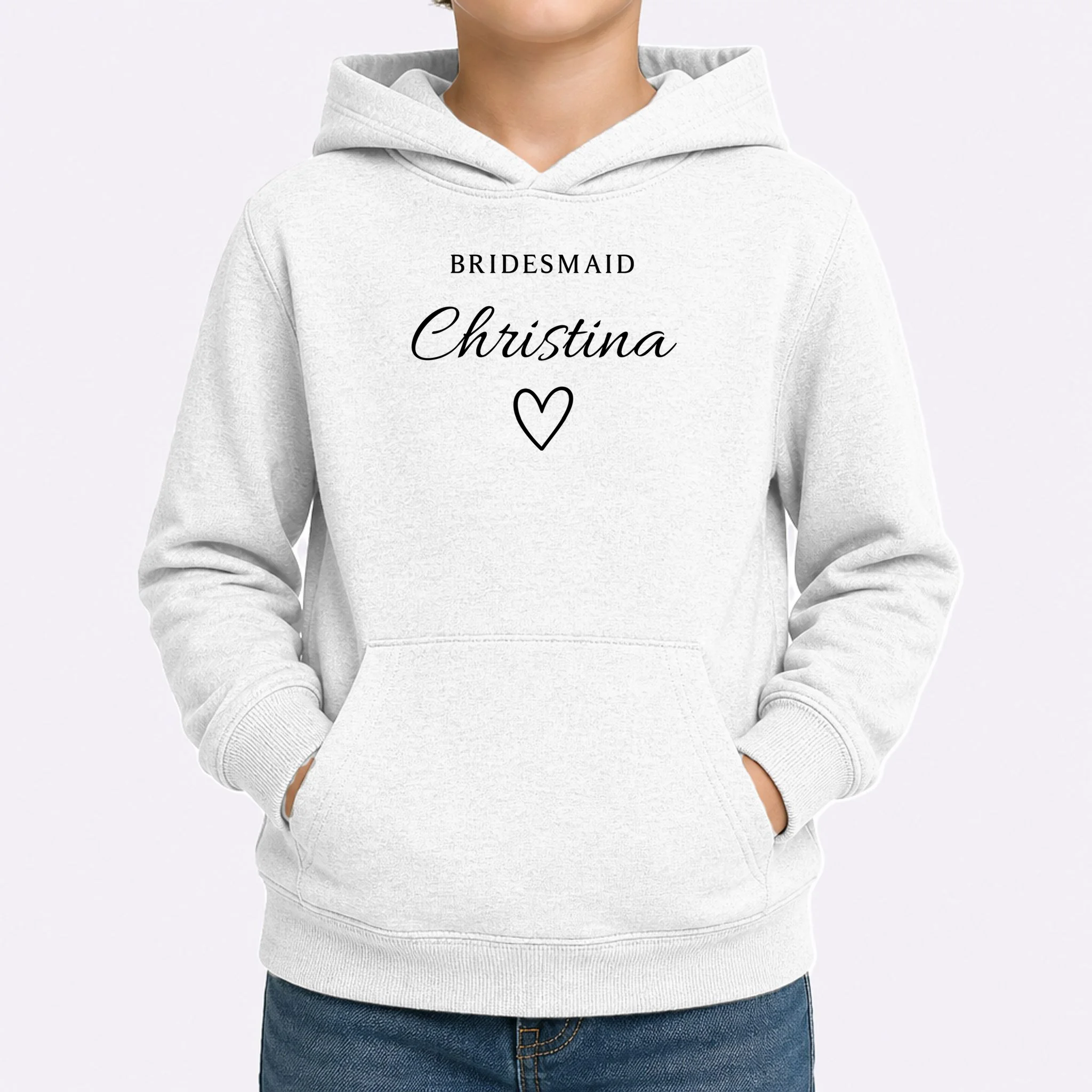 Custom Name Bridesmaids Gift Kids Hoodie - Front 1