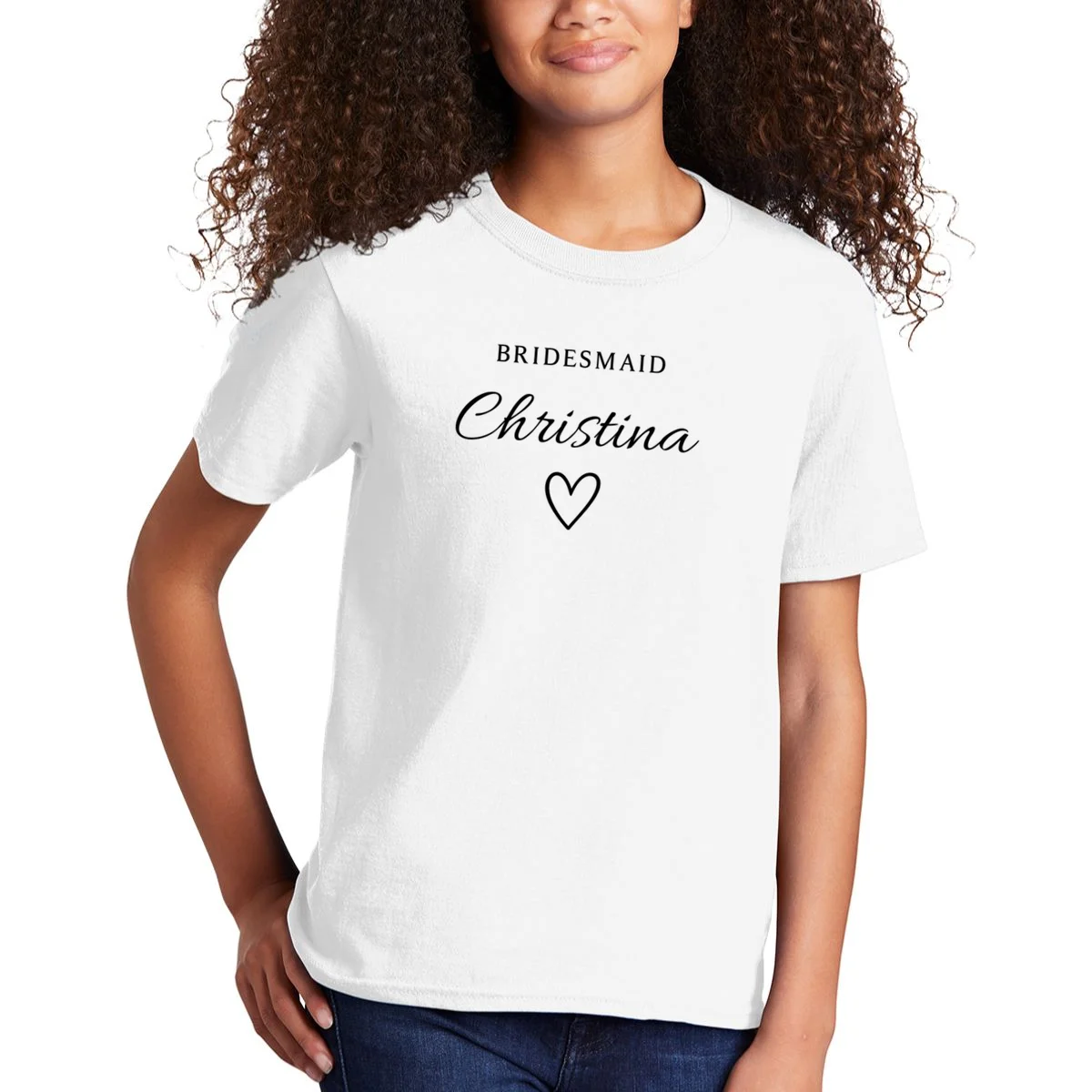Custom Name Bridesmaids Gift Kids T-Shirt - Front 1