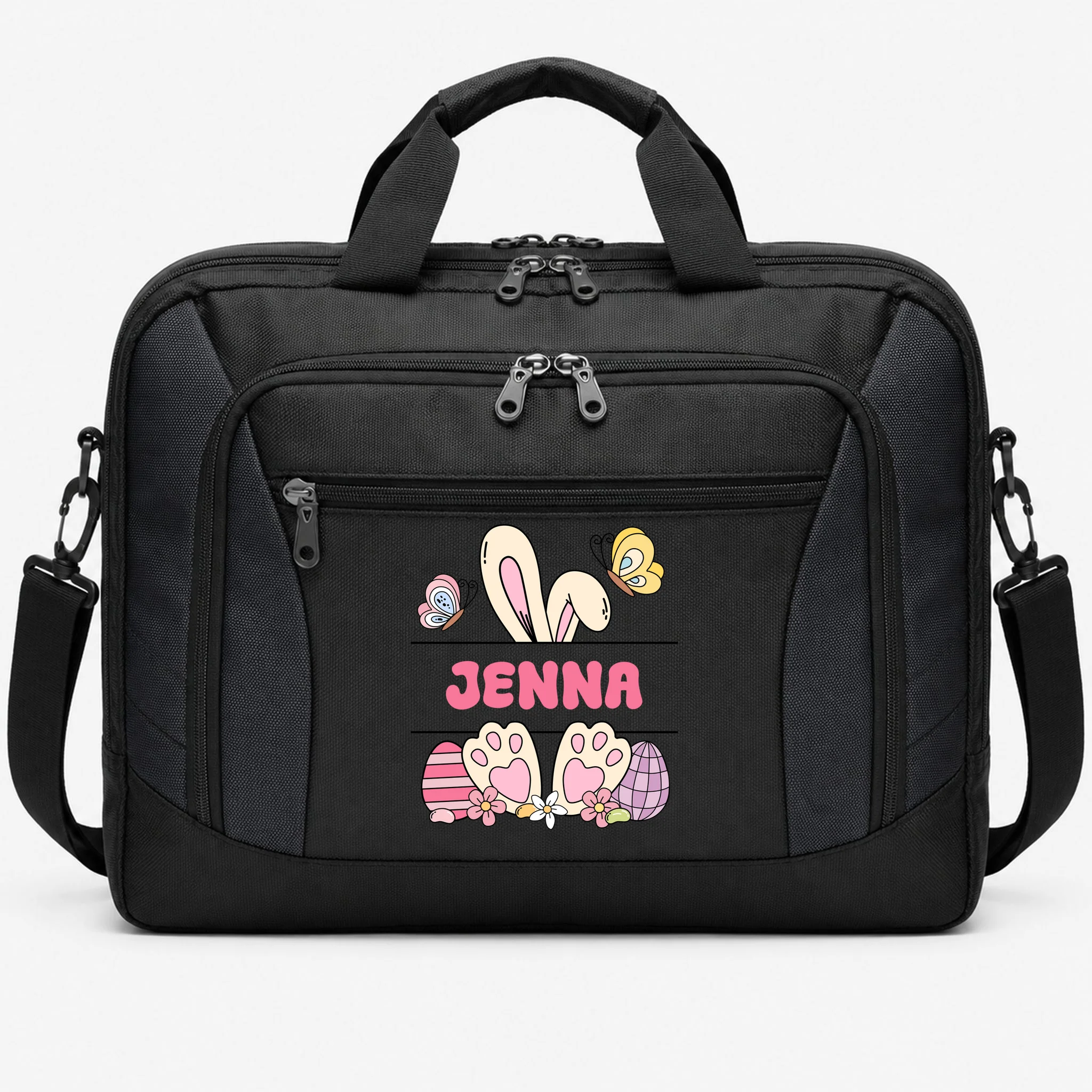 Custom Name Easter Bunny Briefcase - Front