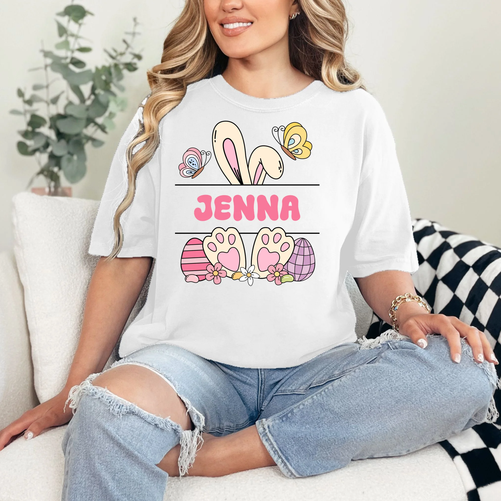 Custom Name Easter Bunny T-Shirt - Front 1