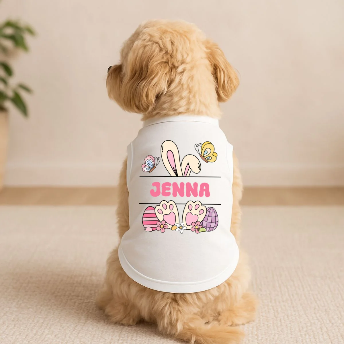 Custom Name Easter Bunny Doggie Tank - Front 1