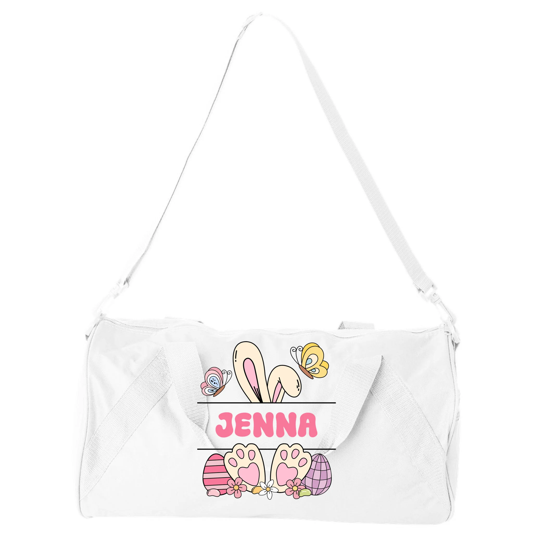 Custom Name Easter Bunny Duffel Bag - Front