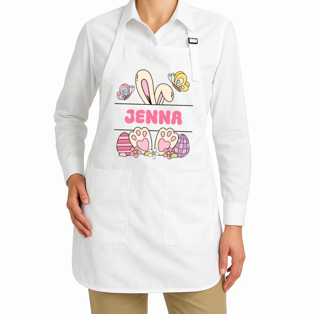 Custom Name Easter Bunny Apron - Front 1