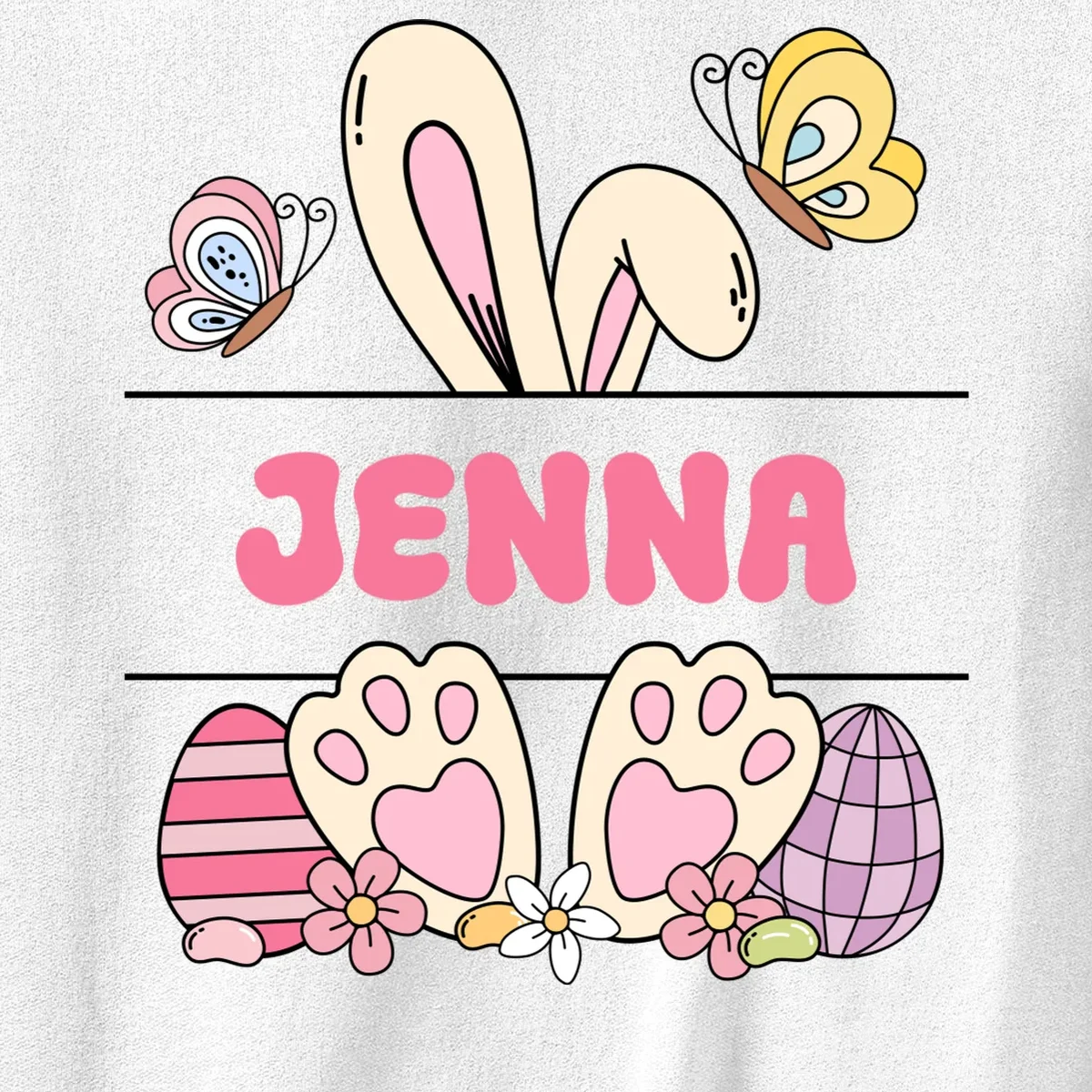 Custom Name Easter Bunny Sweatshirt - Front - Close-up