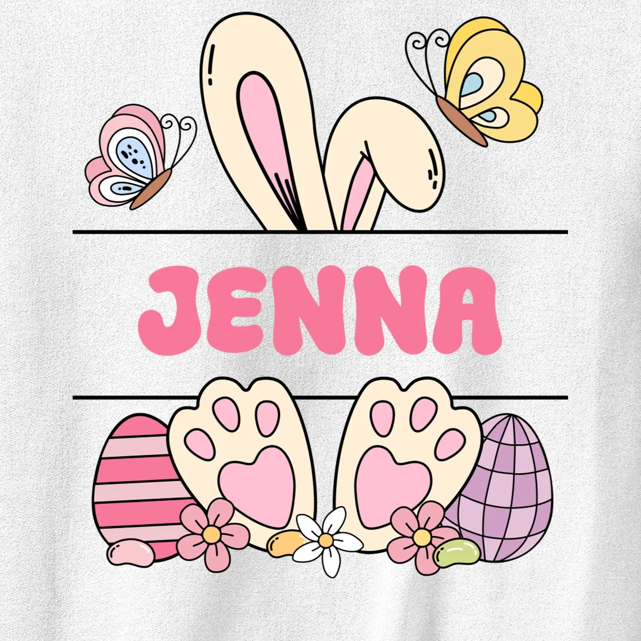 Custom Name Easter Bunny Sweatshirt - Front - Close-up