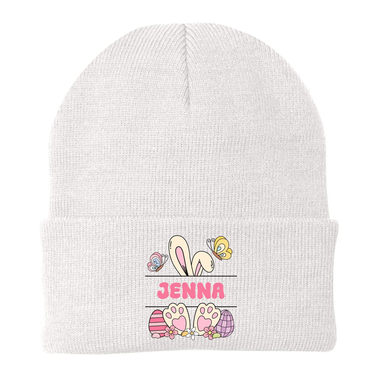 Custom Name Easter Bunny Beanie - Front