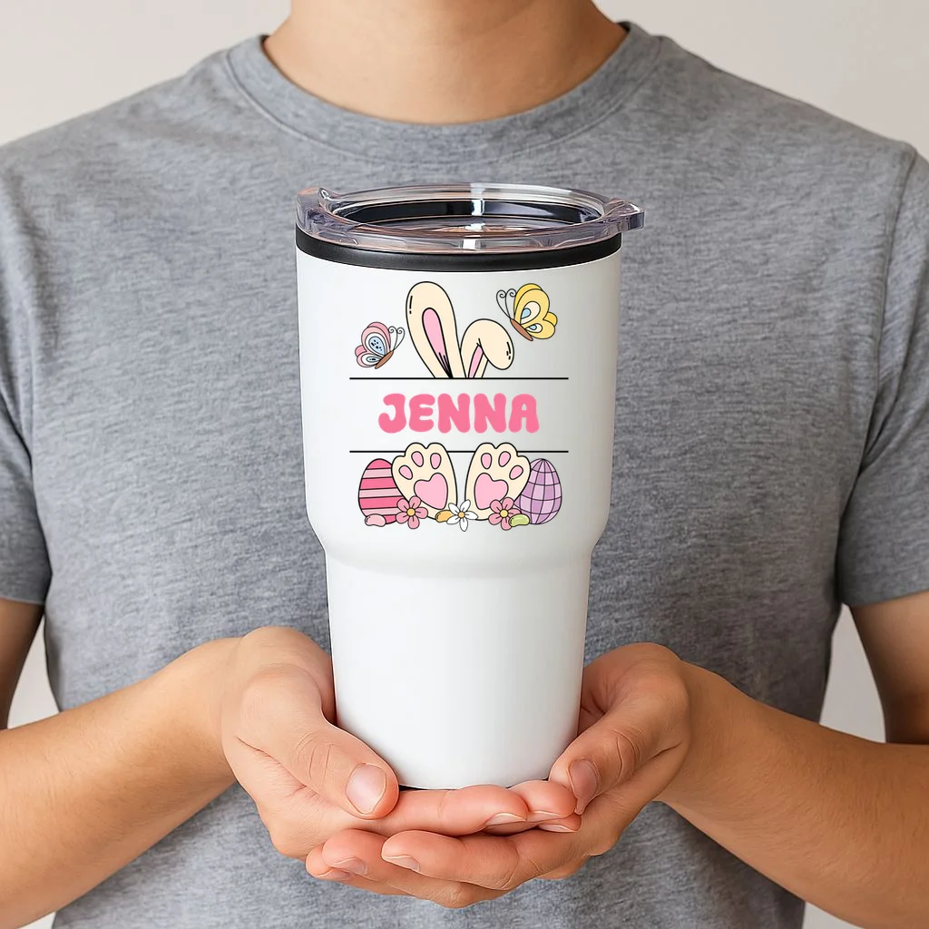 Custom Name Easter Bunny 20oz Tumbler - Front 1