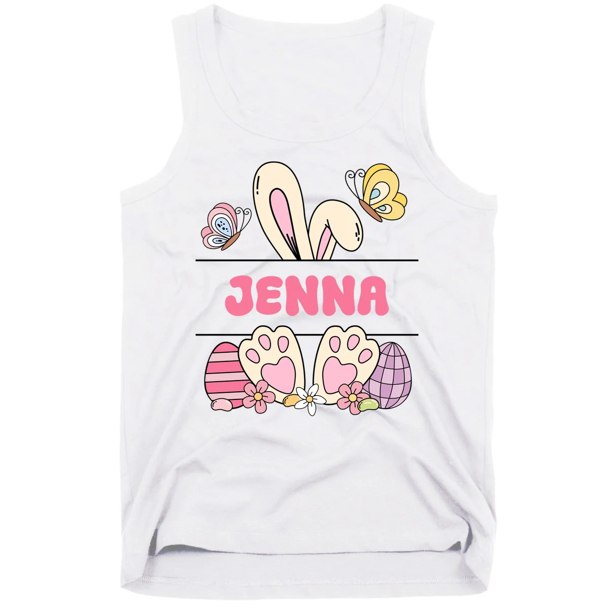 Custom Name Easter Bunny Tank Top - Front