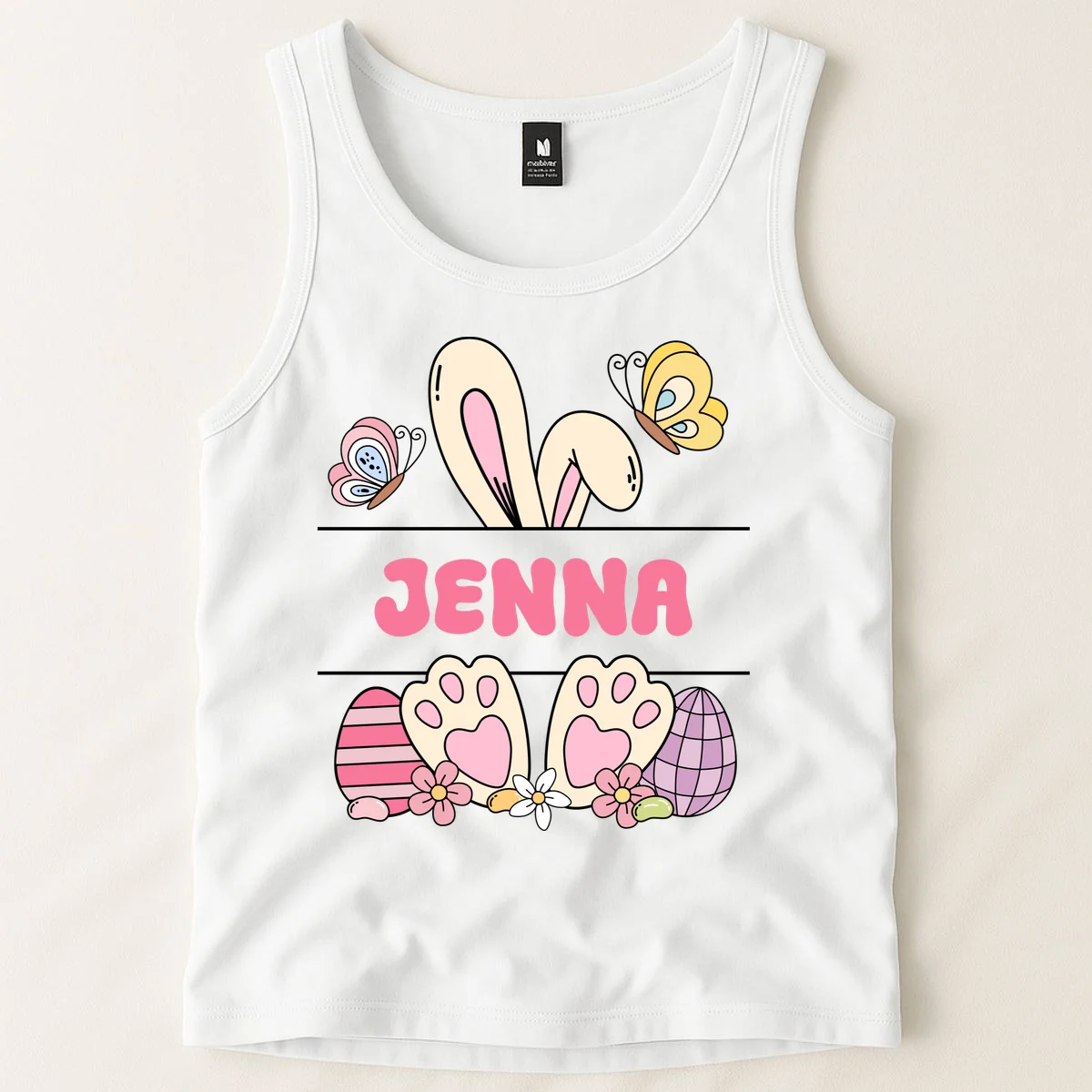 Custom Name Easter Bunny Tank Top - Front 1