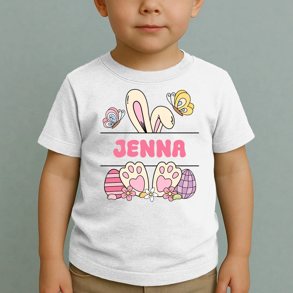 Custom Name Easter Bunny Toddler T-Shirt - Front 1