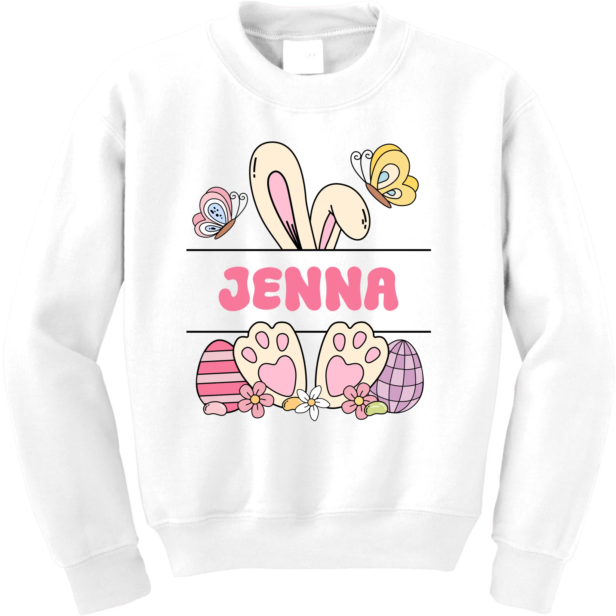 Custom Name Easter Bunny Kids Sweatshirt - Front