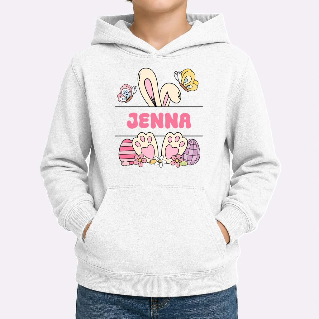 Custom Name Easter Bunny Kids Hoodie - Front 1