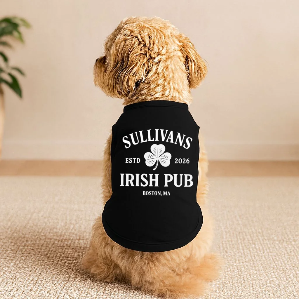 Custom Name Irish Pub Doggie Tank - Front 1