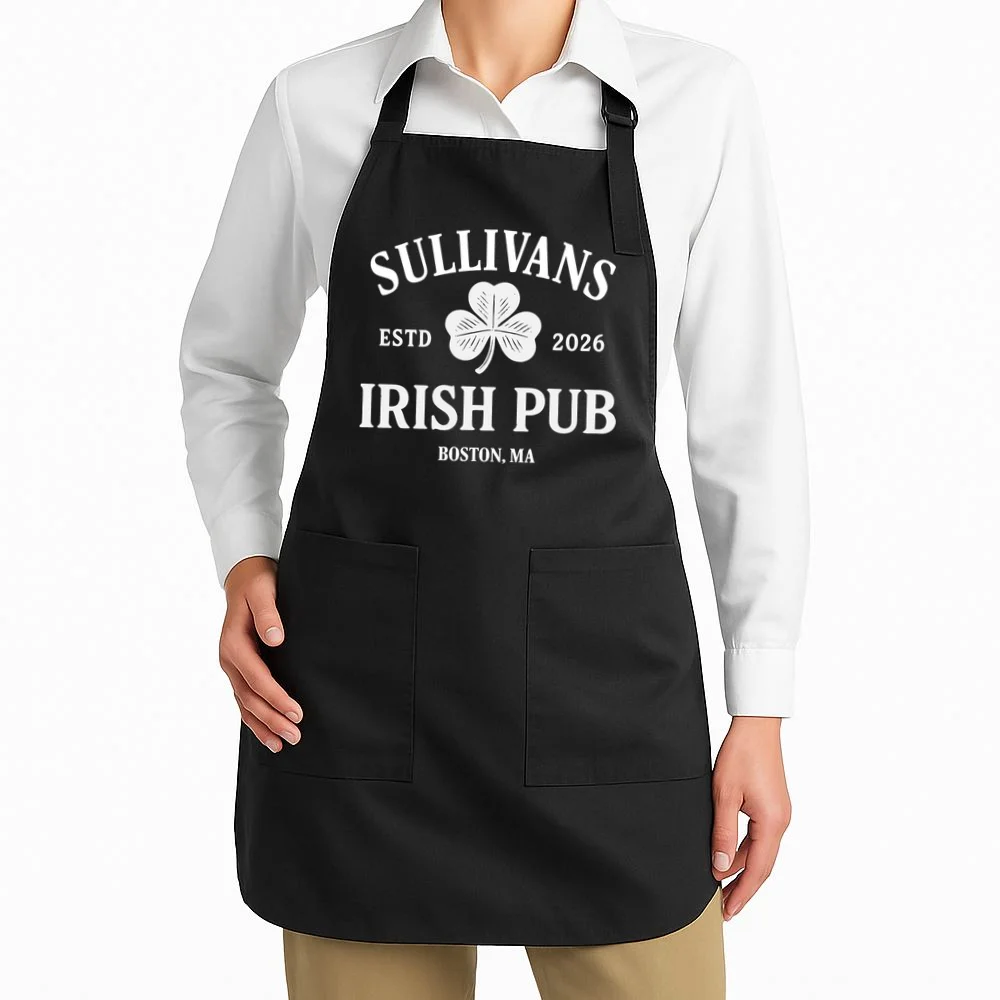 Custom Name Irish Pub Apron - Front 1