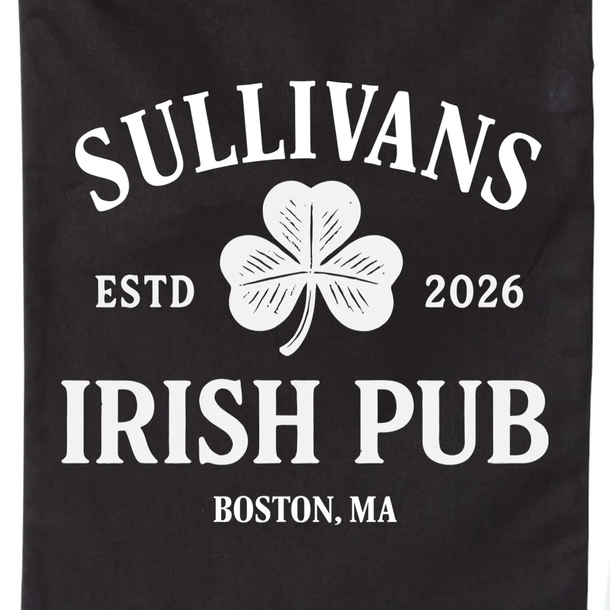 Custom Name Irish Pub Drawstring Bag - Front - Close-up