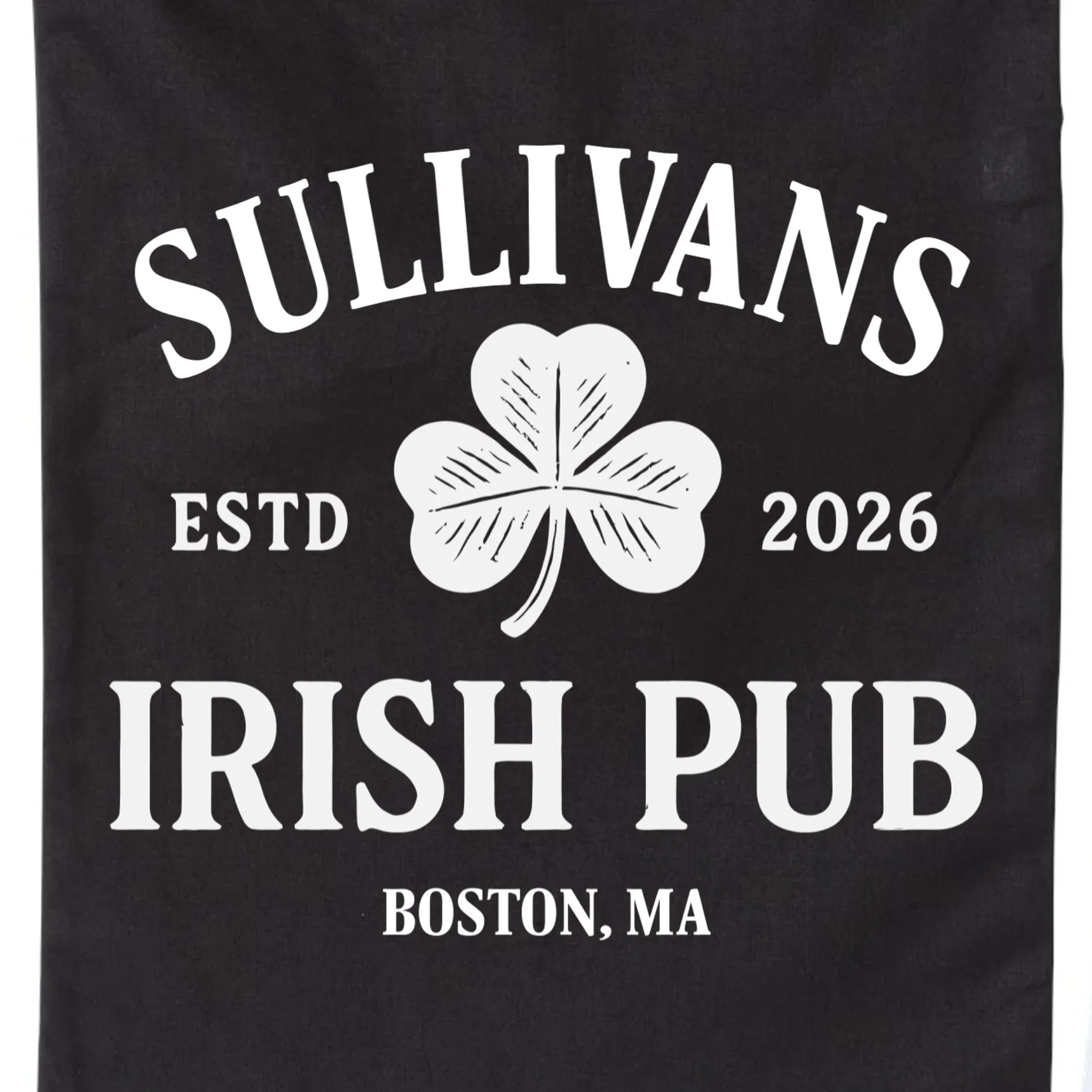 Custom Name Irish Pub Drawstring Bag - Front - Close-up