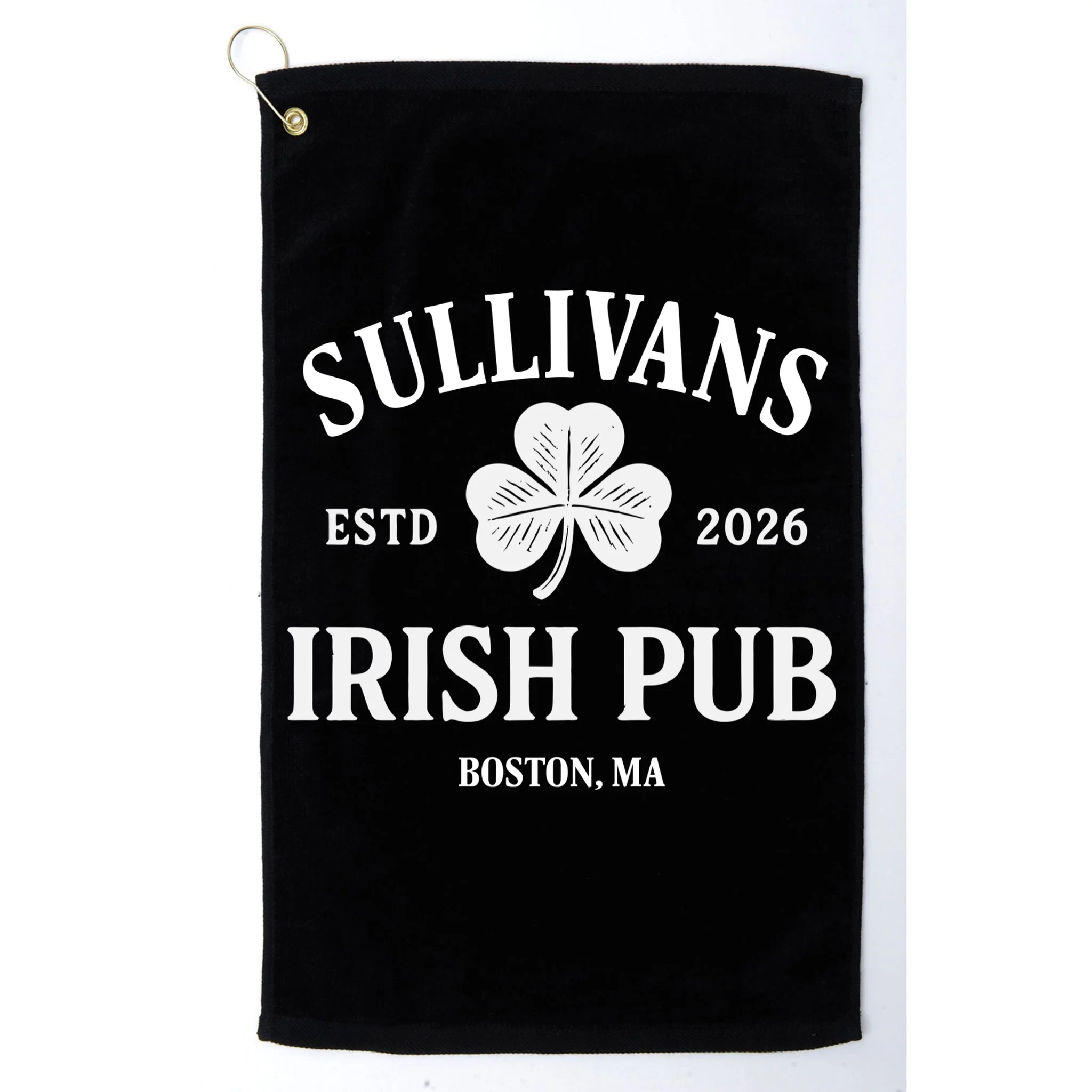 Custom Name Irish Pub Golf Towel - Front