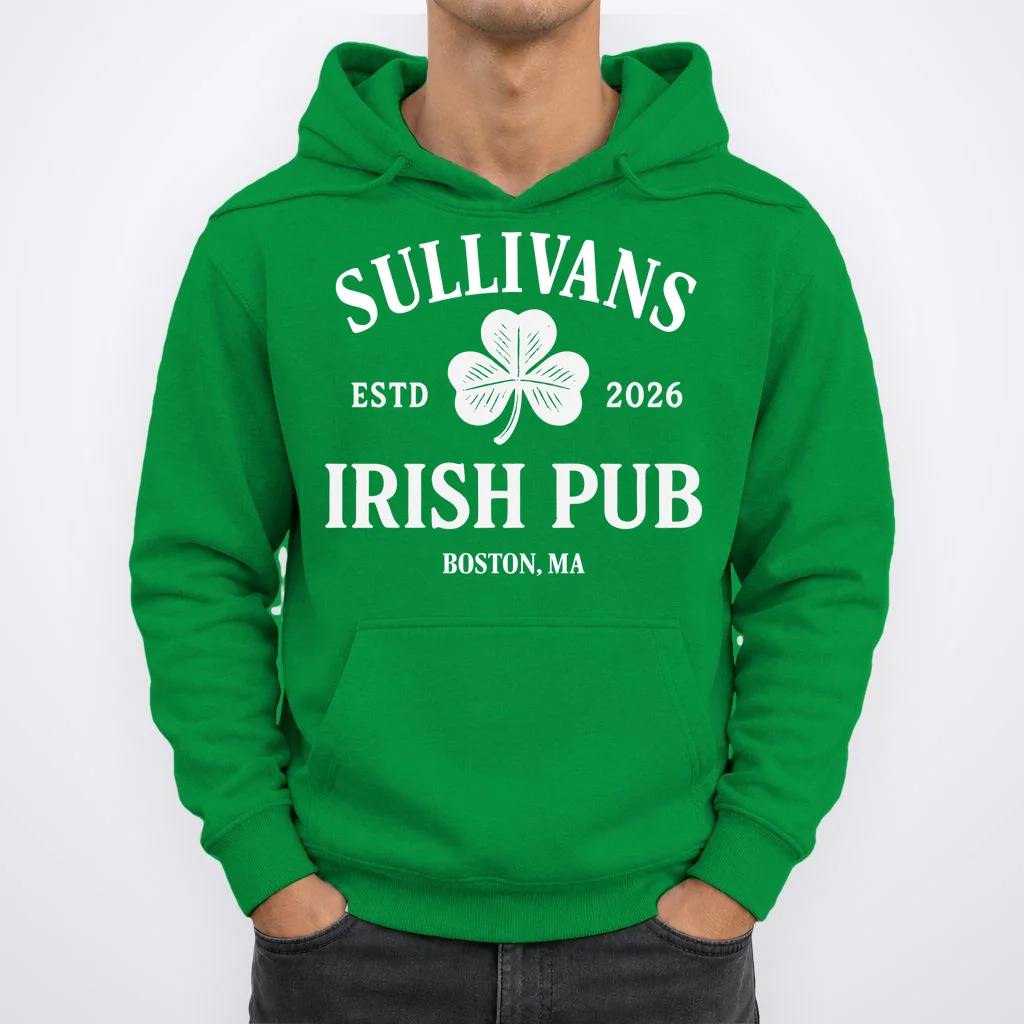 Custom Name Irish Pub Hoodie - Front 1
