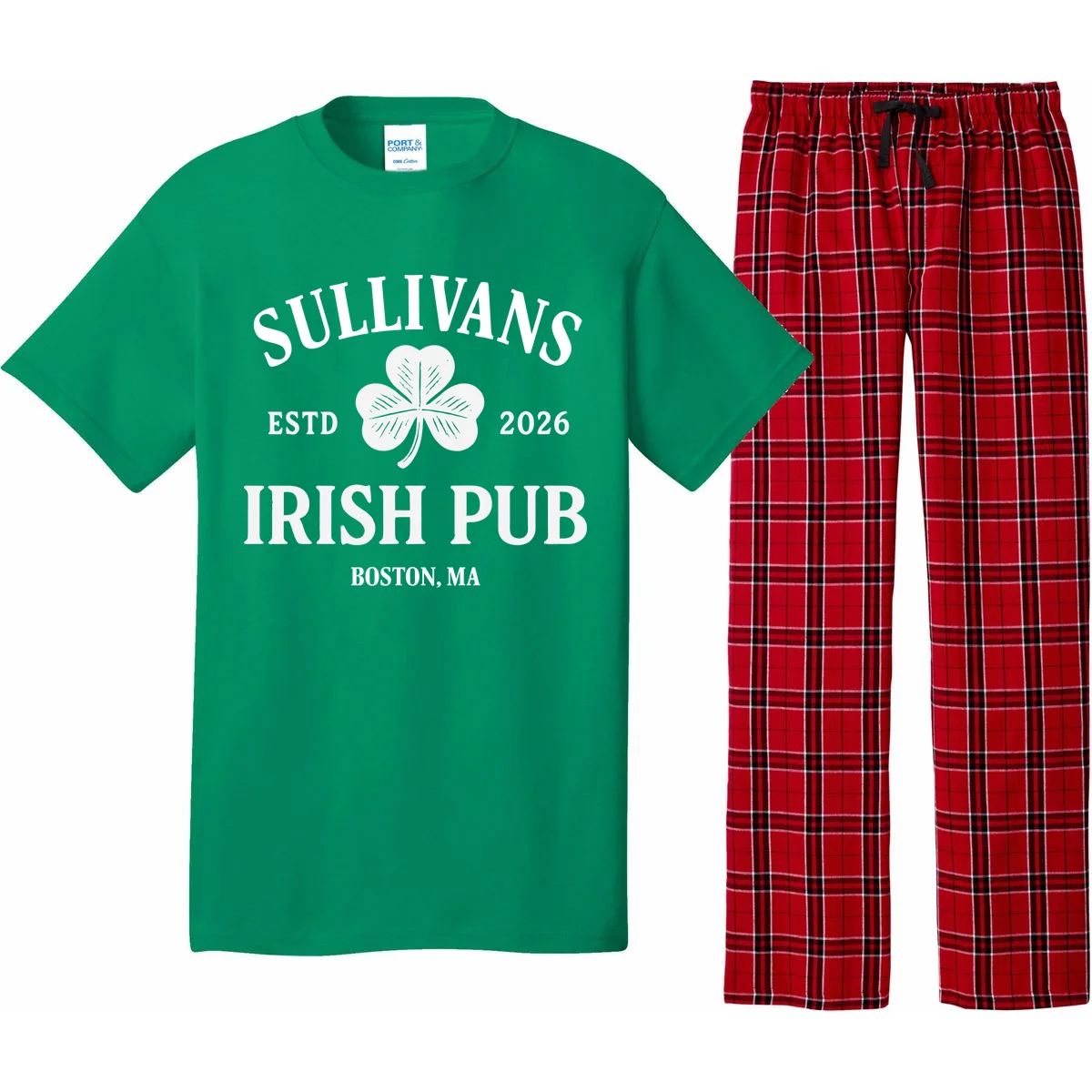 Custom Name Irish Pub Pajama Set - Front