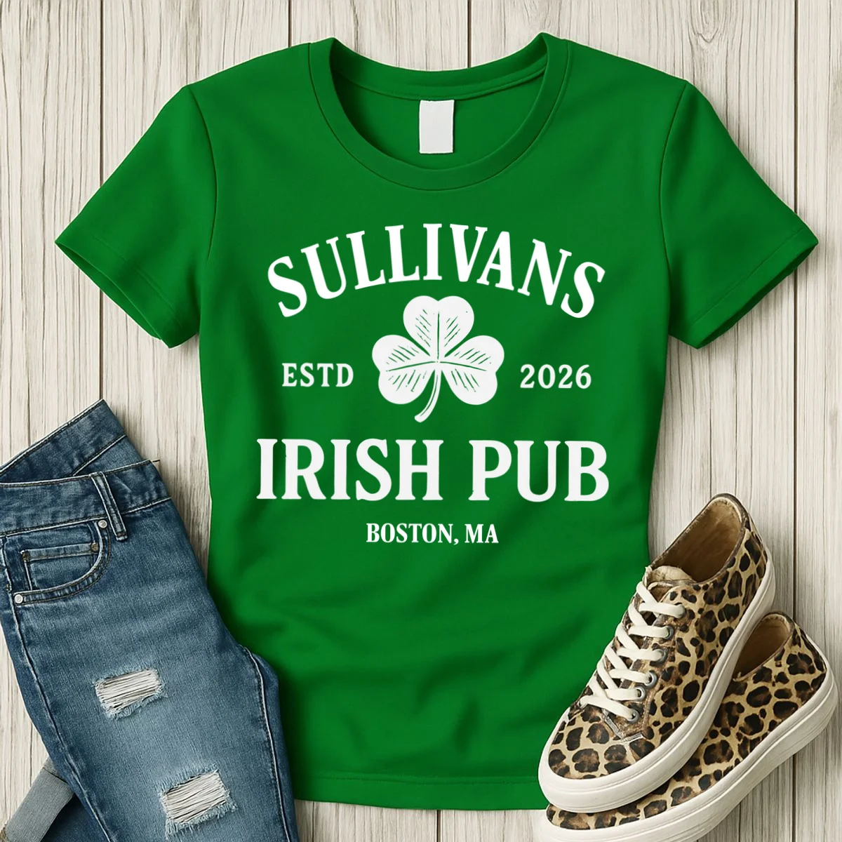 Custom Name Irish Pub Women's T-Shirt - Front 2