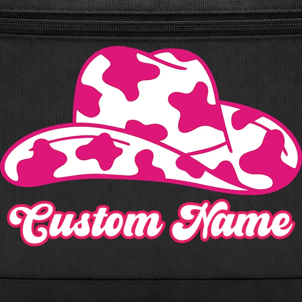 Custom Name Pink Cowgirl Girls Trip Briefcase - Front - Close-up