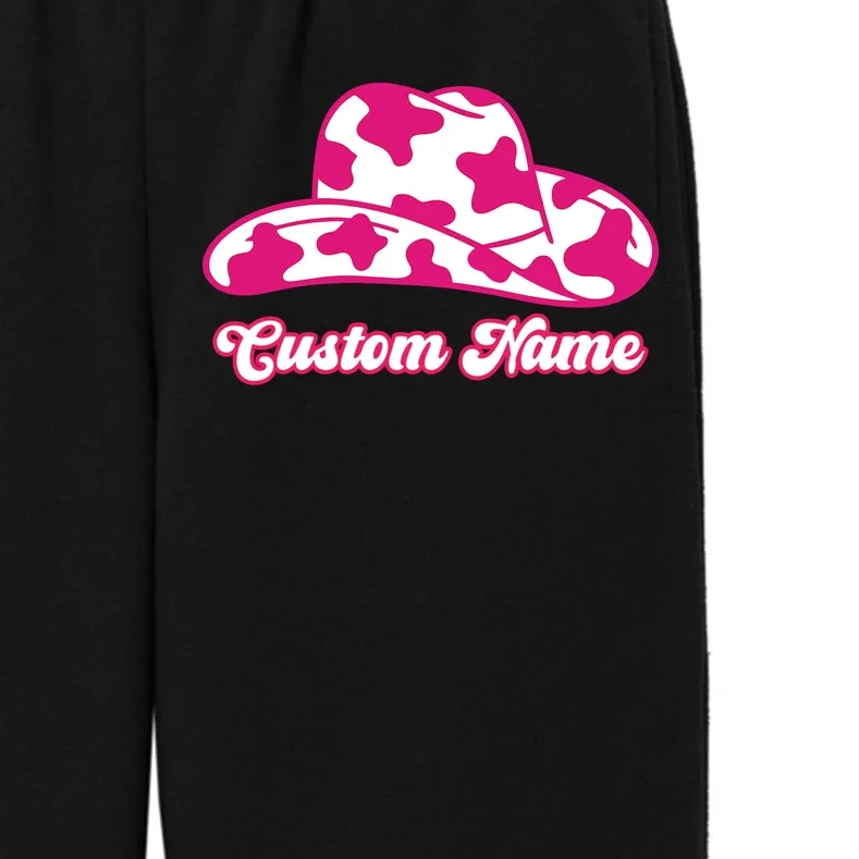 Custom Name Pink Cowgirl Girls Trip Kids Fleece Sweatpants - Front - Close-up