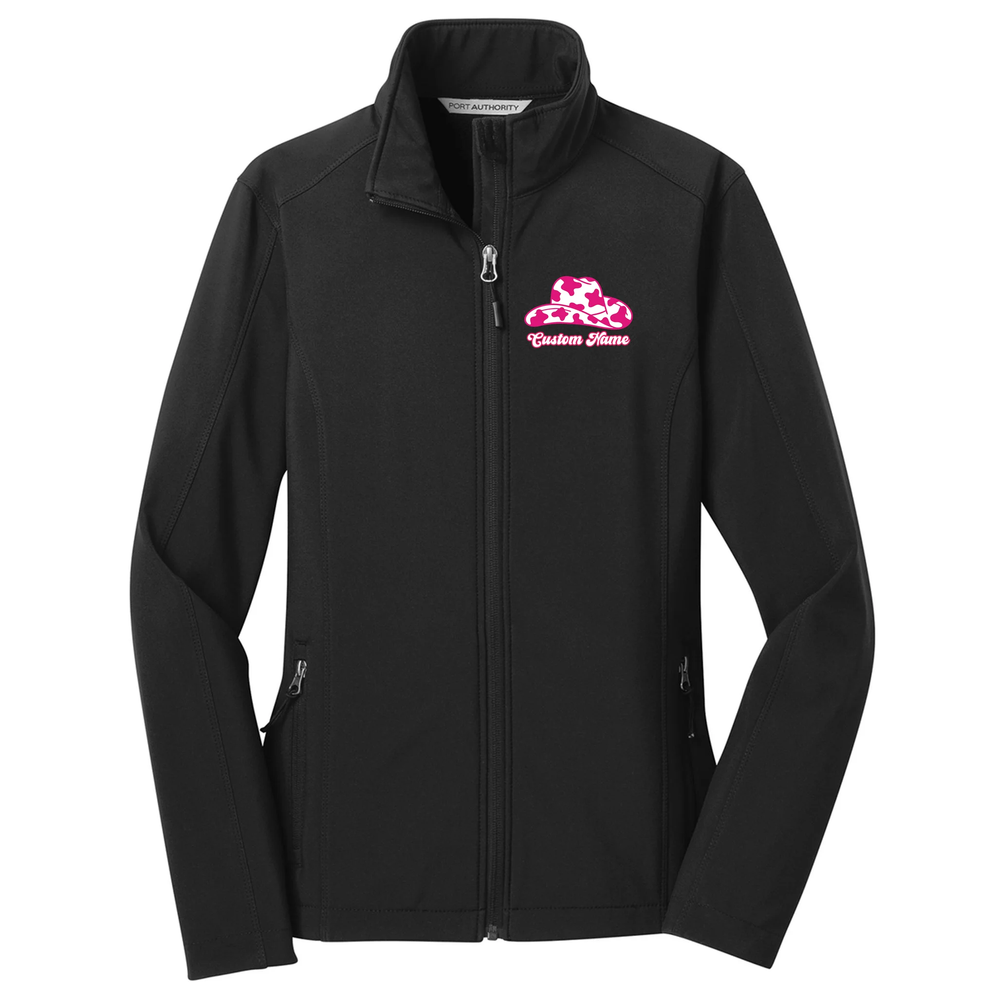 Custom Name Pink Cowgirl Girls Trip Women's Soft Jacket - Front