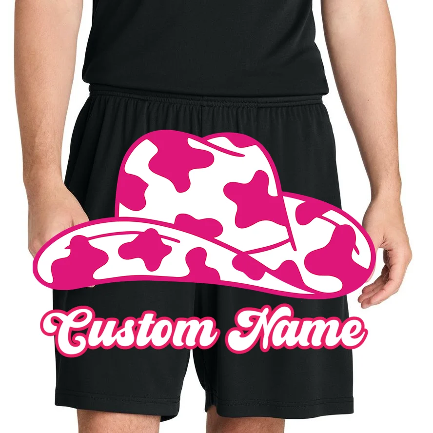 Custom Name Pink Cowgirl Girls Trip Men's Shorts - Front 1