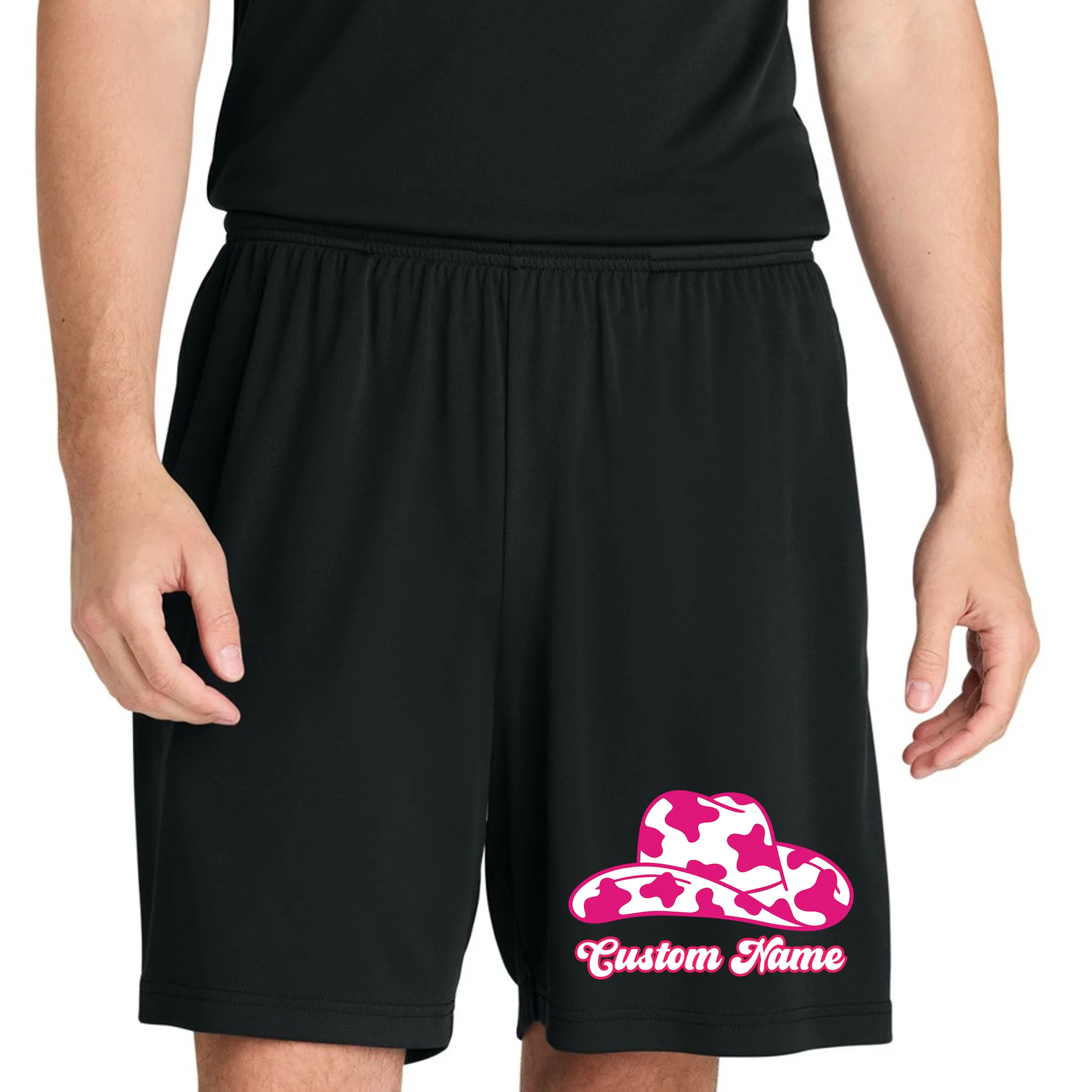Custom Name Pink Cowgirl Girls Trip Men's Shorts - Front 1