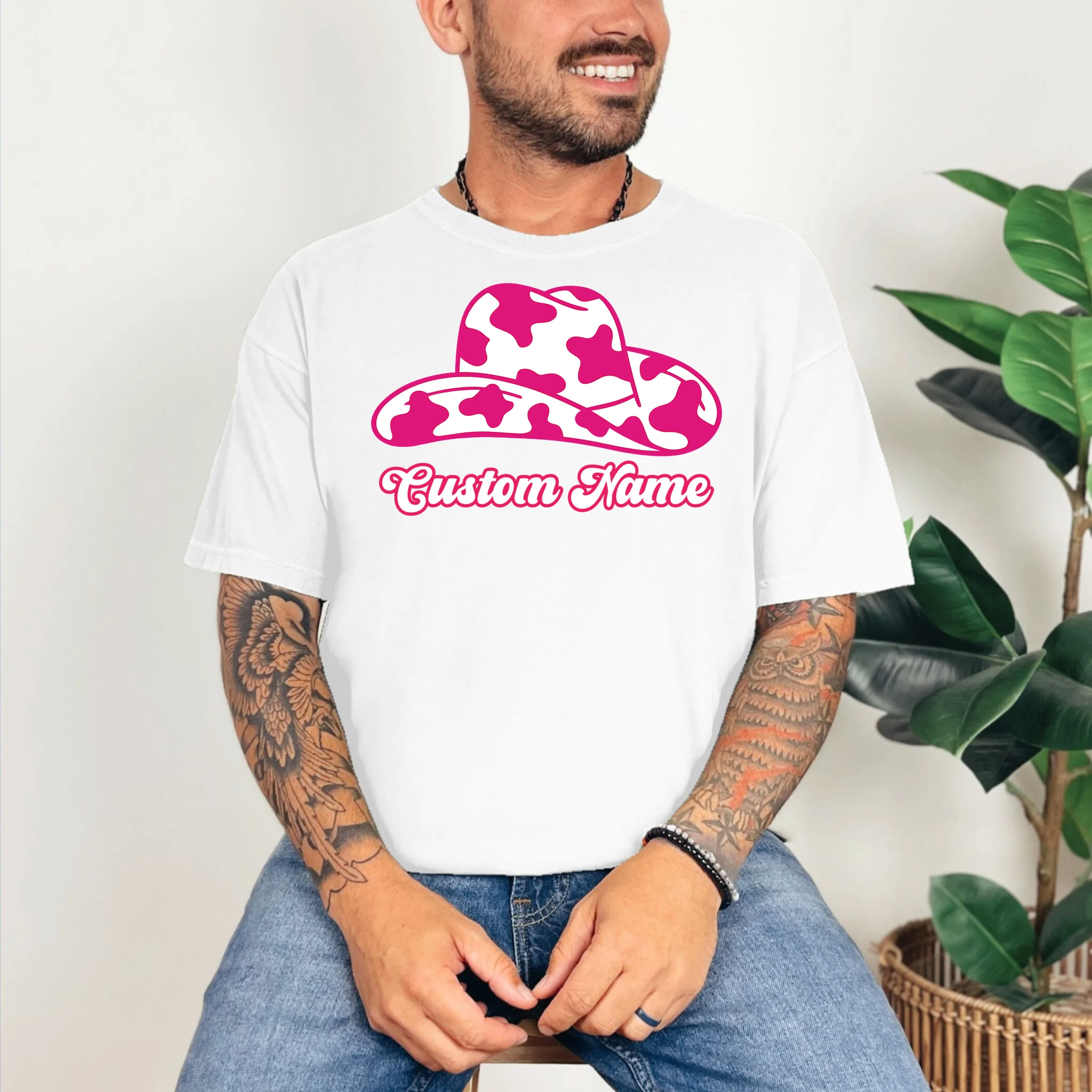 Custom Name Pink Cowgirl Girls Trip T-Shirt - Front 2