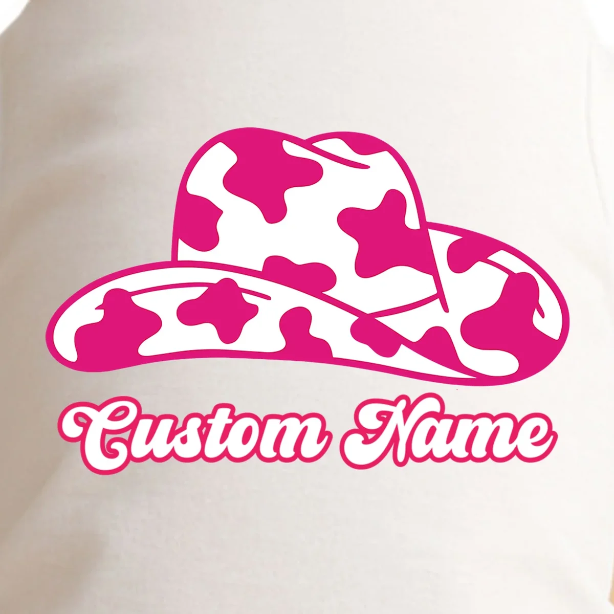 Custom Name Pink Cowgirl Girls Trip Doggie Tank - Front - Close-up