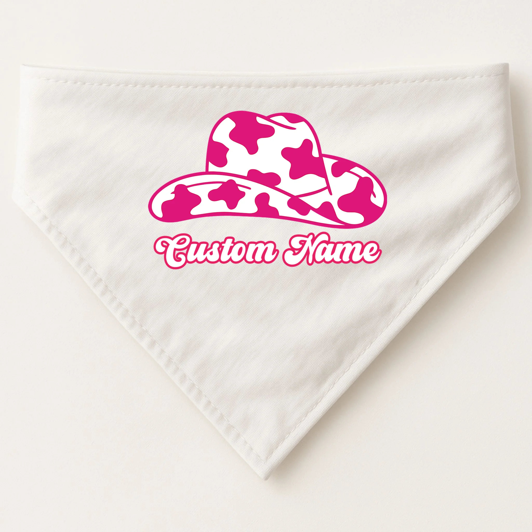 Custom Name Pink Cowgirl Girls Trip Dog Bandana - Front
