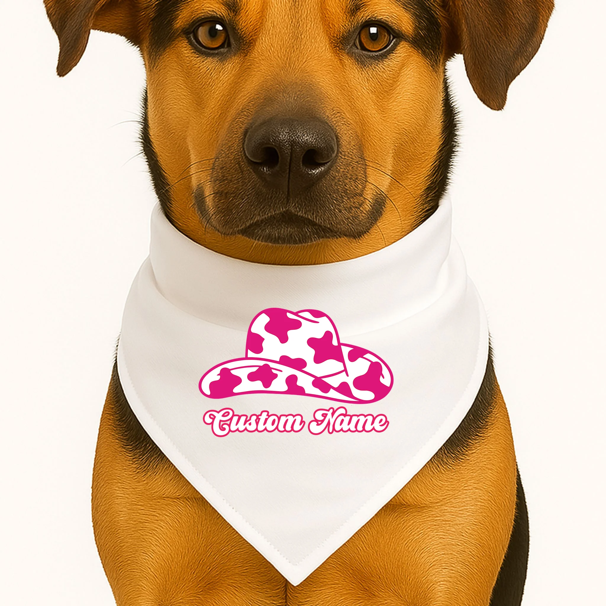 Custom Name Pink Cowgirl Girls Trip Dog Bandana - Front 1