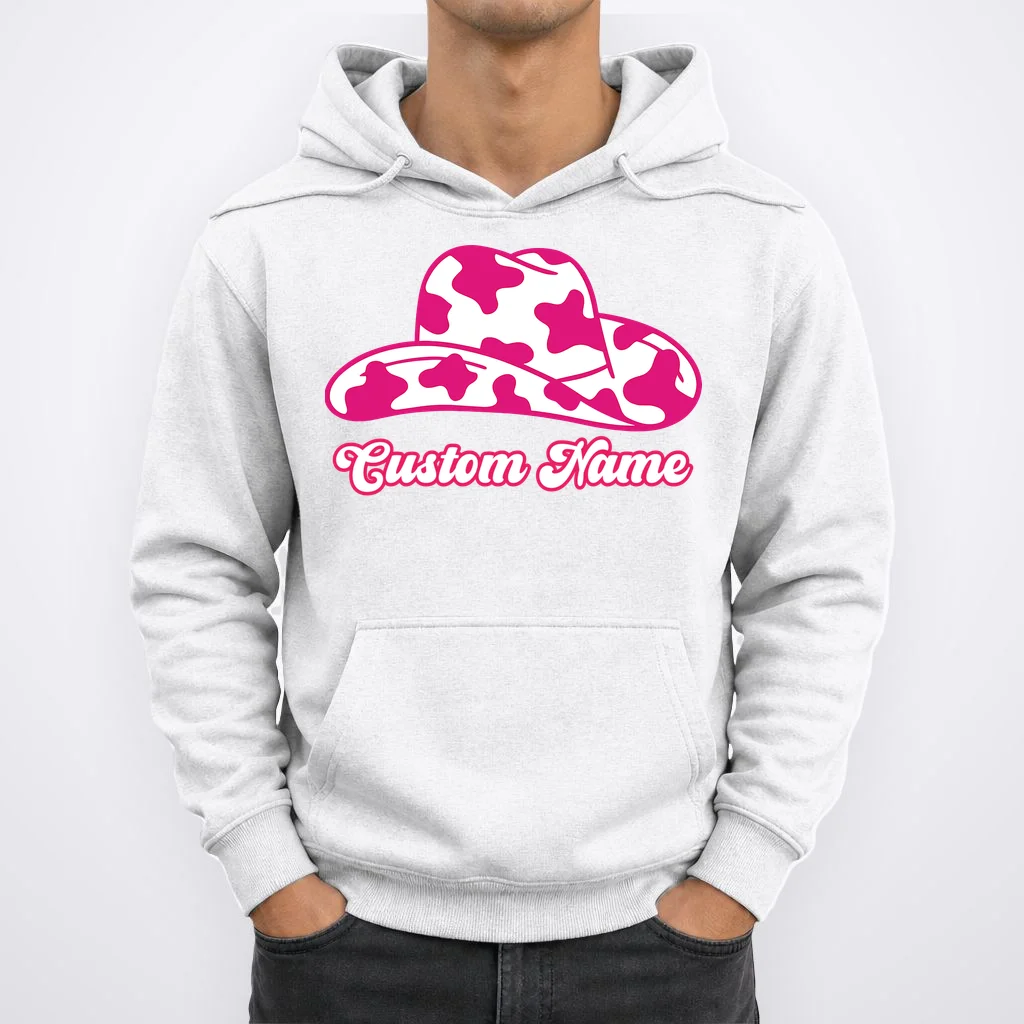 Custom Name Pink Cowgirl Girls Trip Hoodie - Front 1