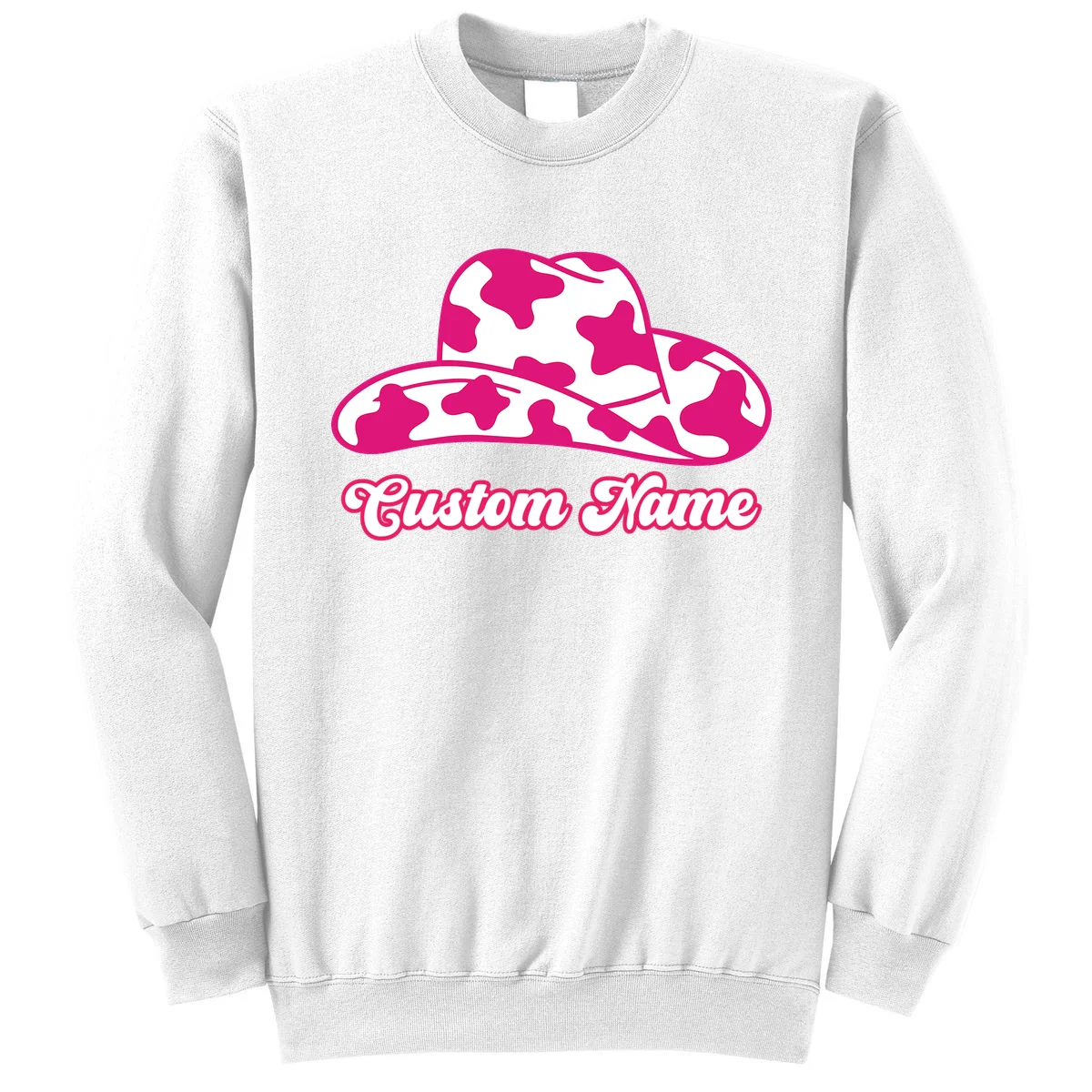 Custom Name Pink Cowgirl Girls Trip Sweatshirt - Front