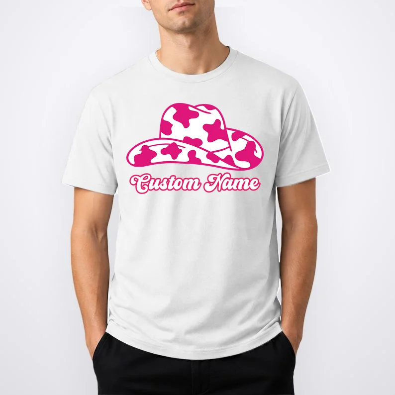 Custom Name Pink Cowgirl Girls Trip T-Shirt - Front 1