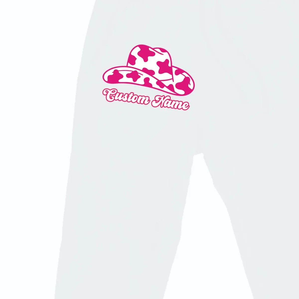 Custom Name Pink Cowgirl Girls Trip Men's Sweatpants - Front - Close-up