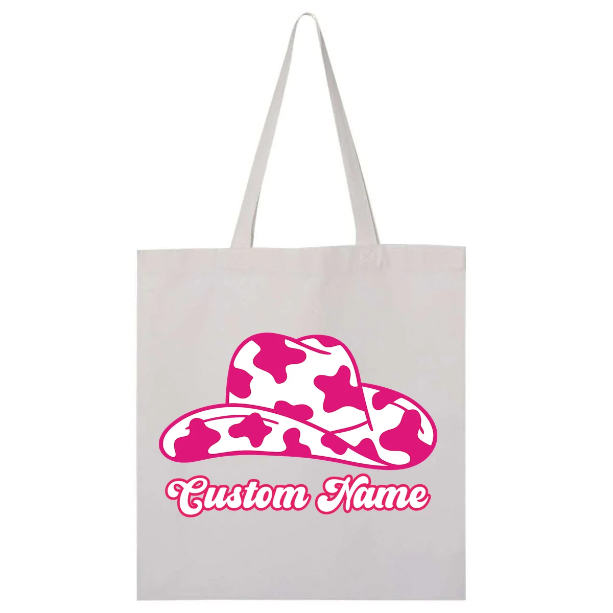 Custom Name Pink Cowgirl Girls Trip Tote Bag - Front