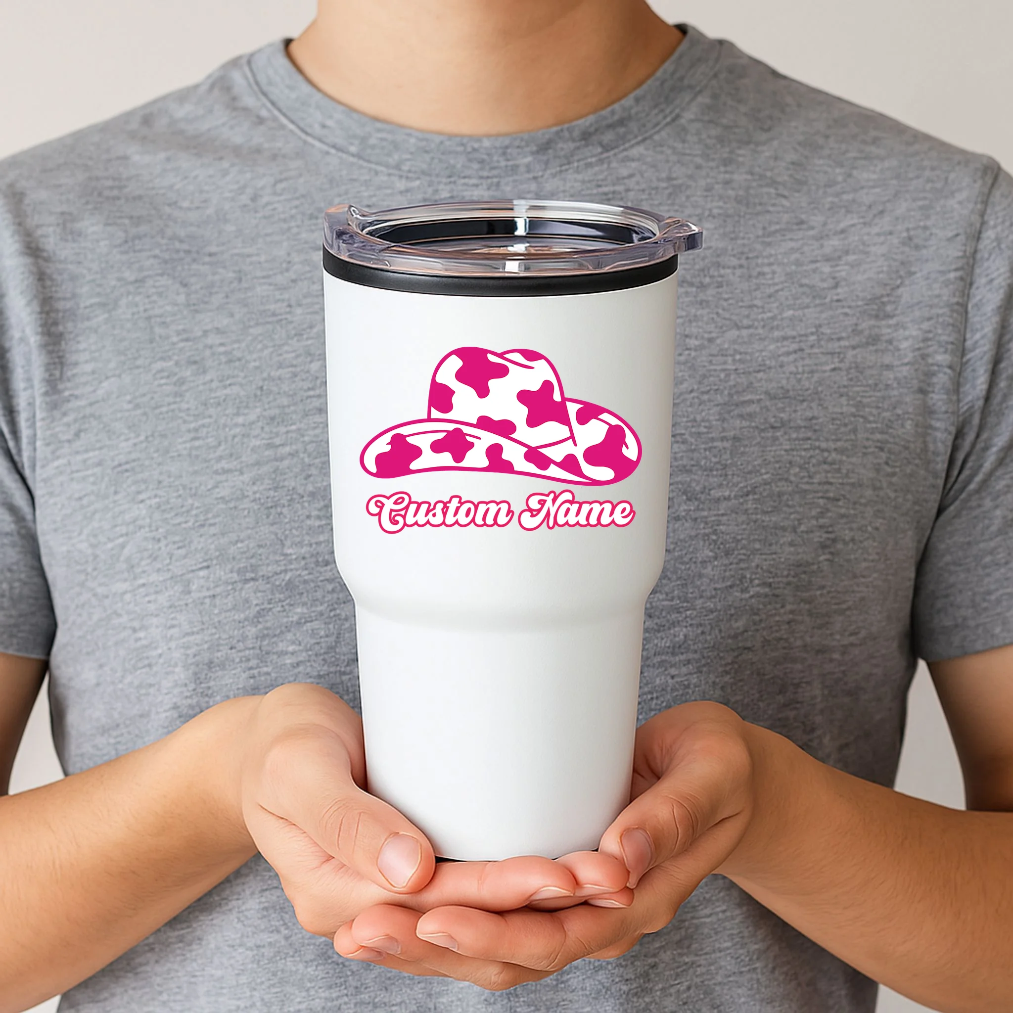 Custom Name Pink Cowgirl Girls Trip 20oz Tumbler - Front 1