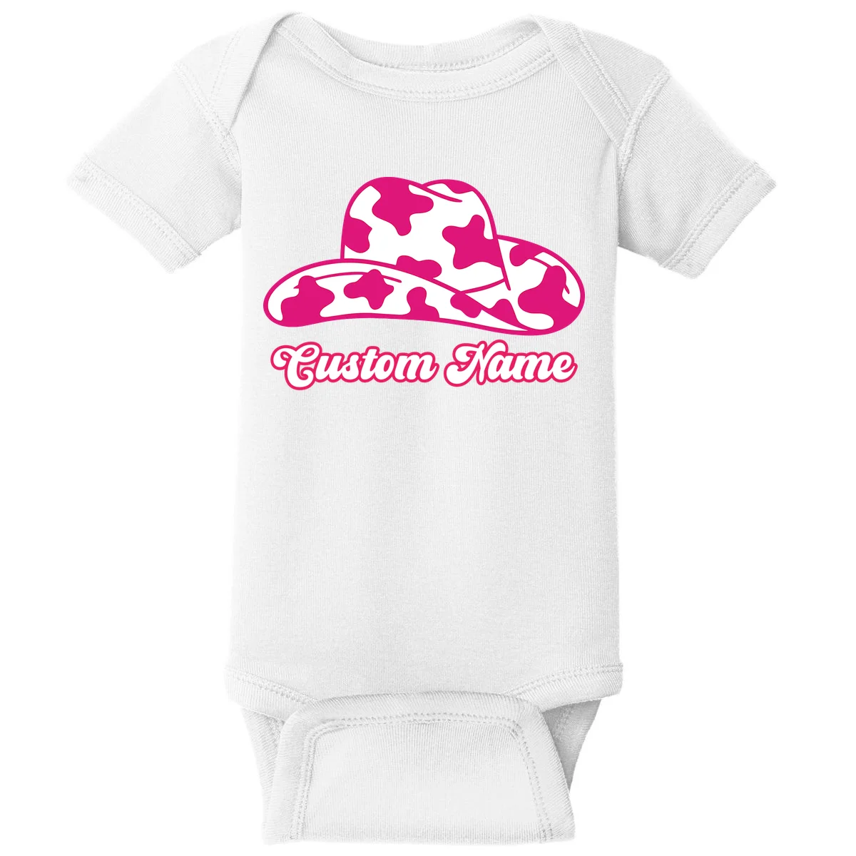 Custom Name Pink Cowgirl Girls Trip Baby Bodysuit - Front