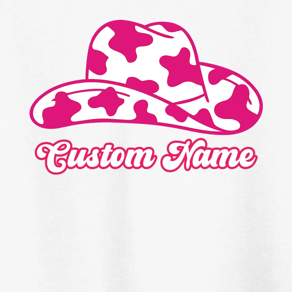 Custom Name Pink Cowgirl Girls Trip Toddler T-Shirt - Front - Close-up