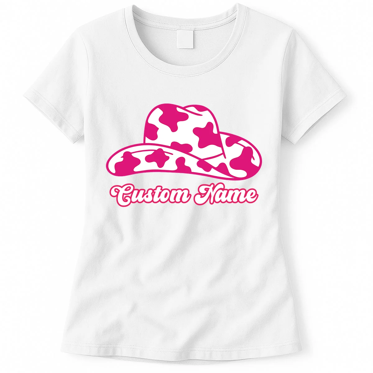 Custom Name Pink Cowgirl Girls Trip Women's T-Shirt - Front