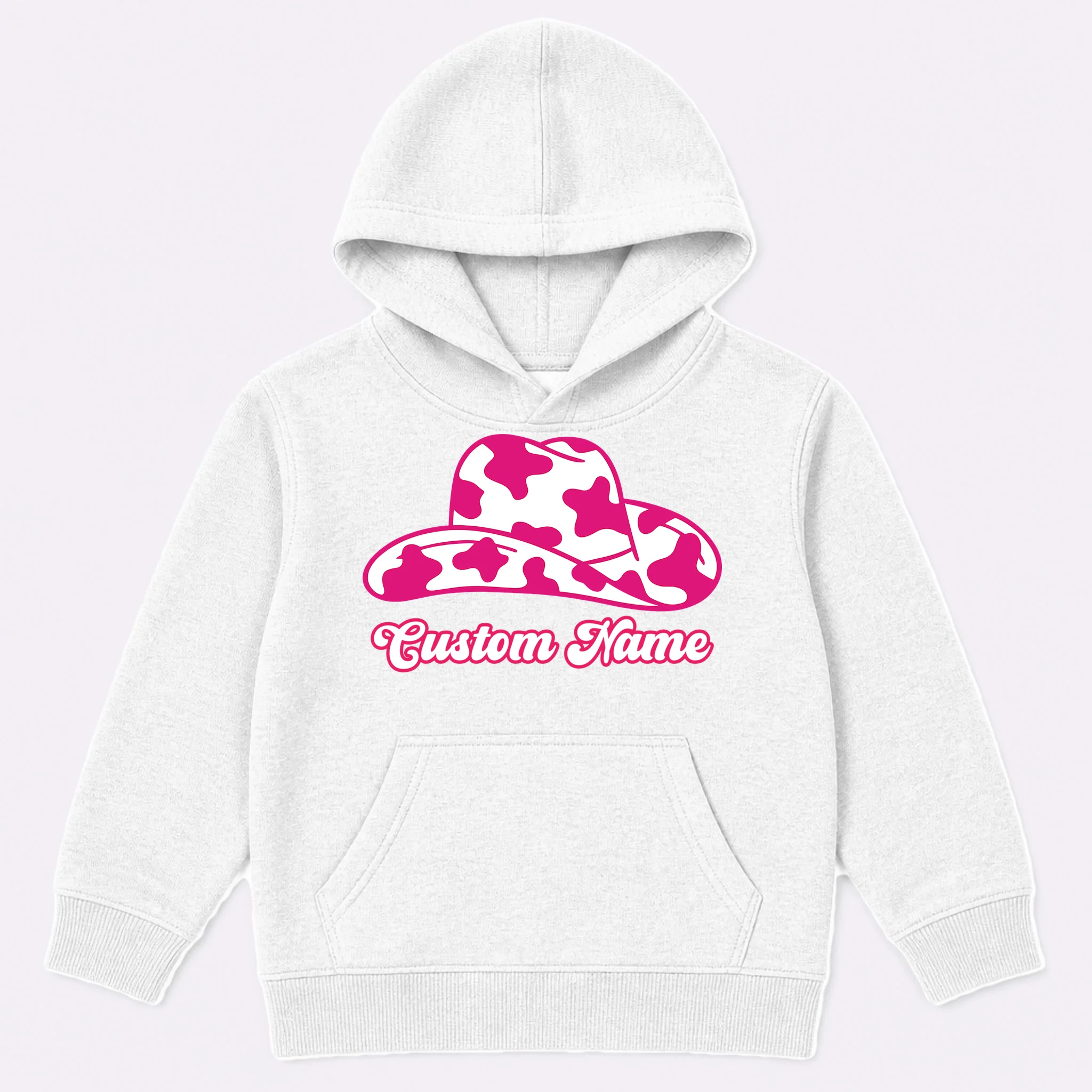 Custom Name Pink Cowgirl Girls Trip Kids Hoodie - Front