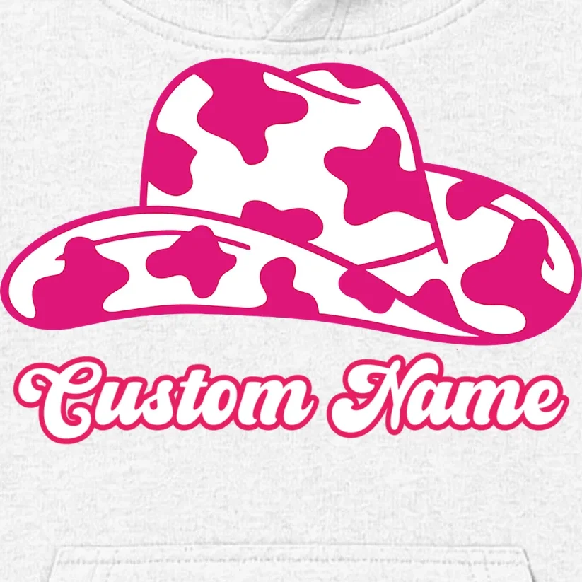 Custom Name Pink Cowgirl Girls Trip Kids Hoodie - Front - Close-up