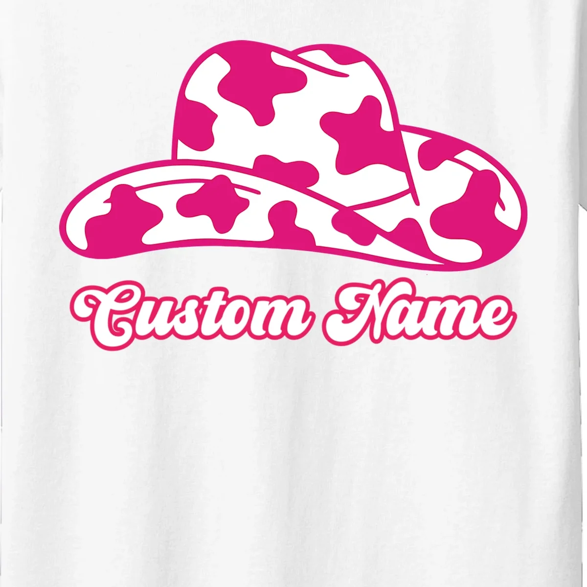 Custom Name Pink Cowgirl Girls Trip Kids T-Shirt - Front - Close-up