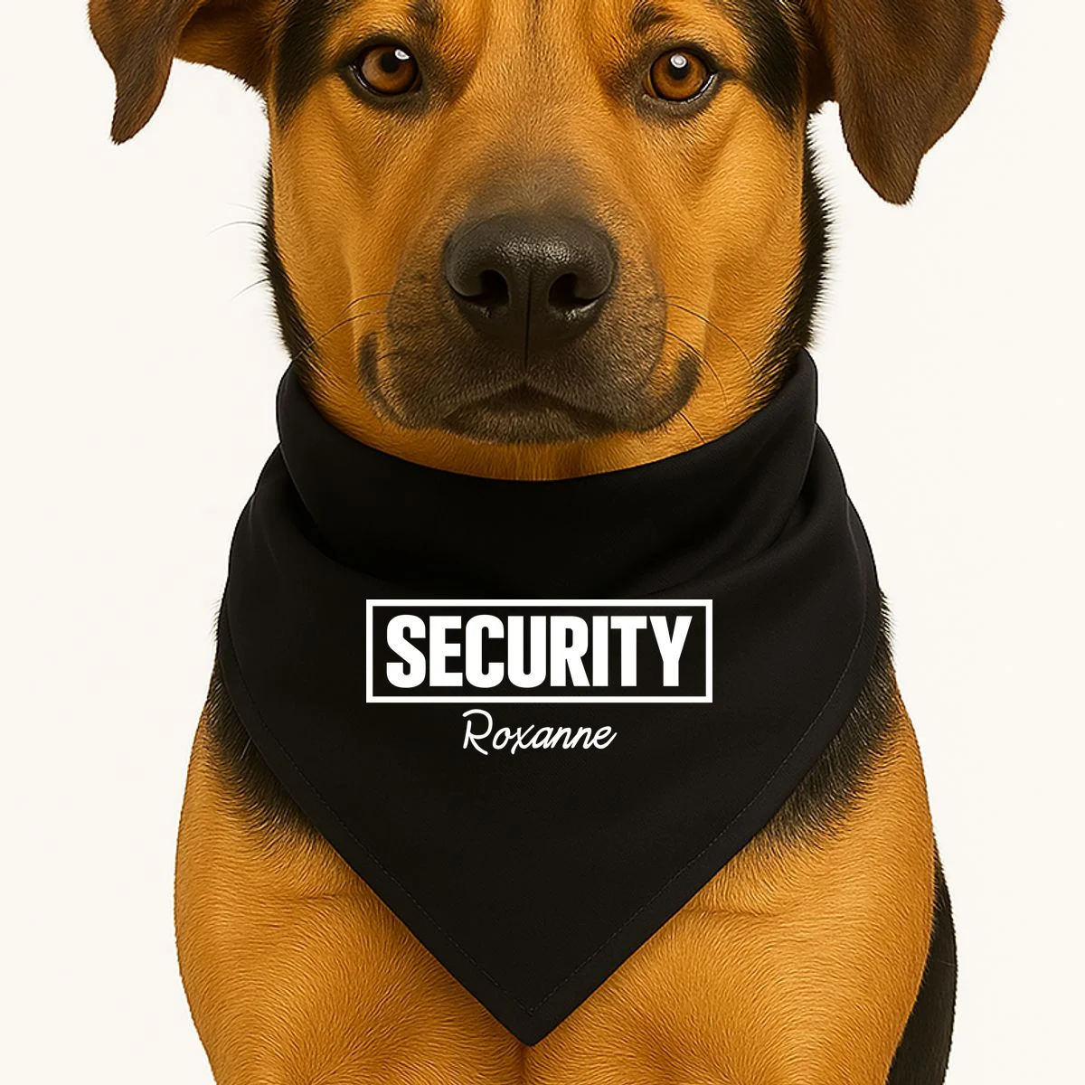 Custom Name Security Halloween Costume Doggie Bandana - Front 1