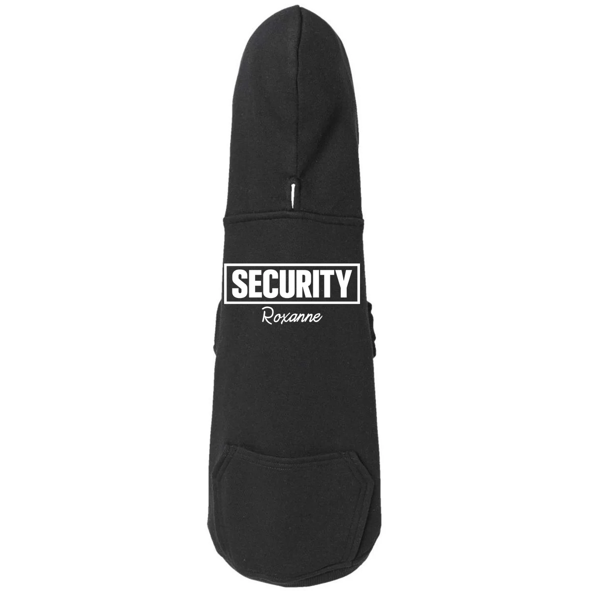 Custom Name Security Halloween Costume Doggie Fleece Hoodie - Front