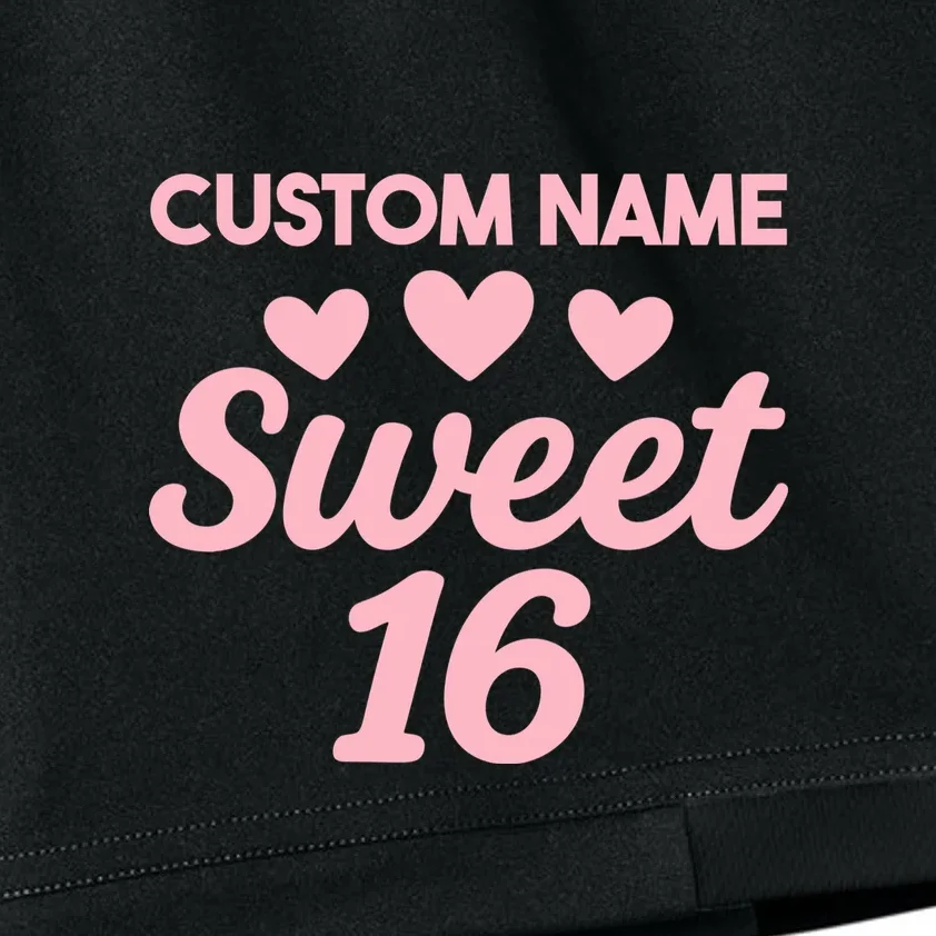 Custom Name Sweet 16 Kids Shorts - Front - Close-up